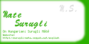 mate surugli business card